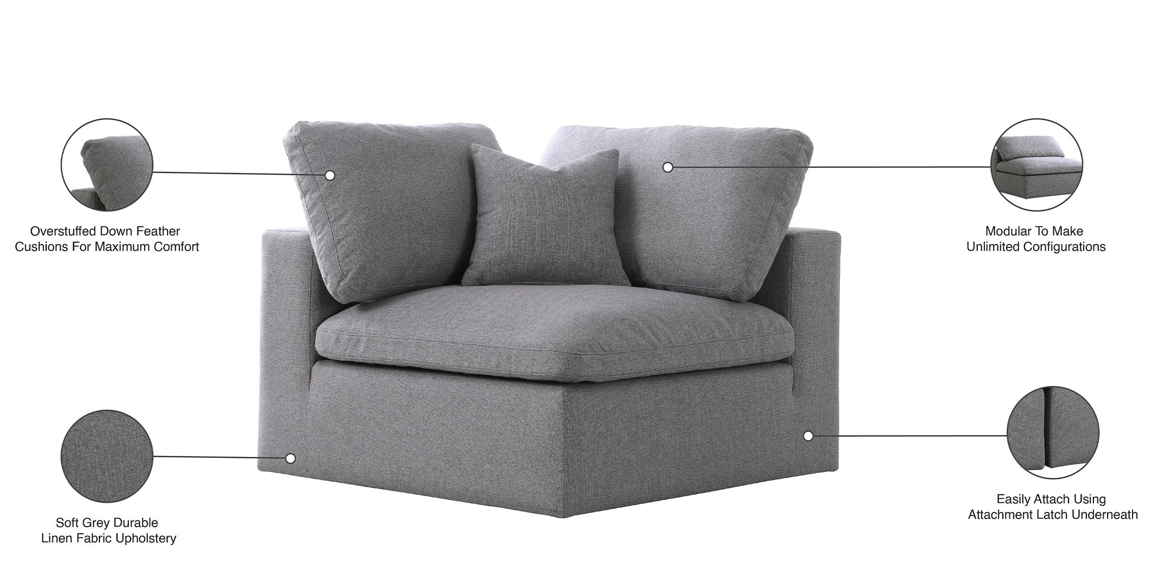 

        
Meridian Furniture SERENE 601Grey-Corner Corner chair Gray Linen 704831408300
