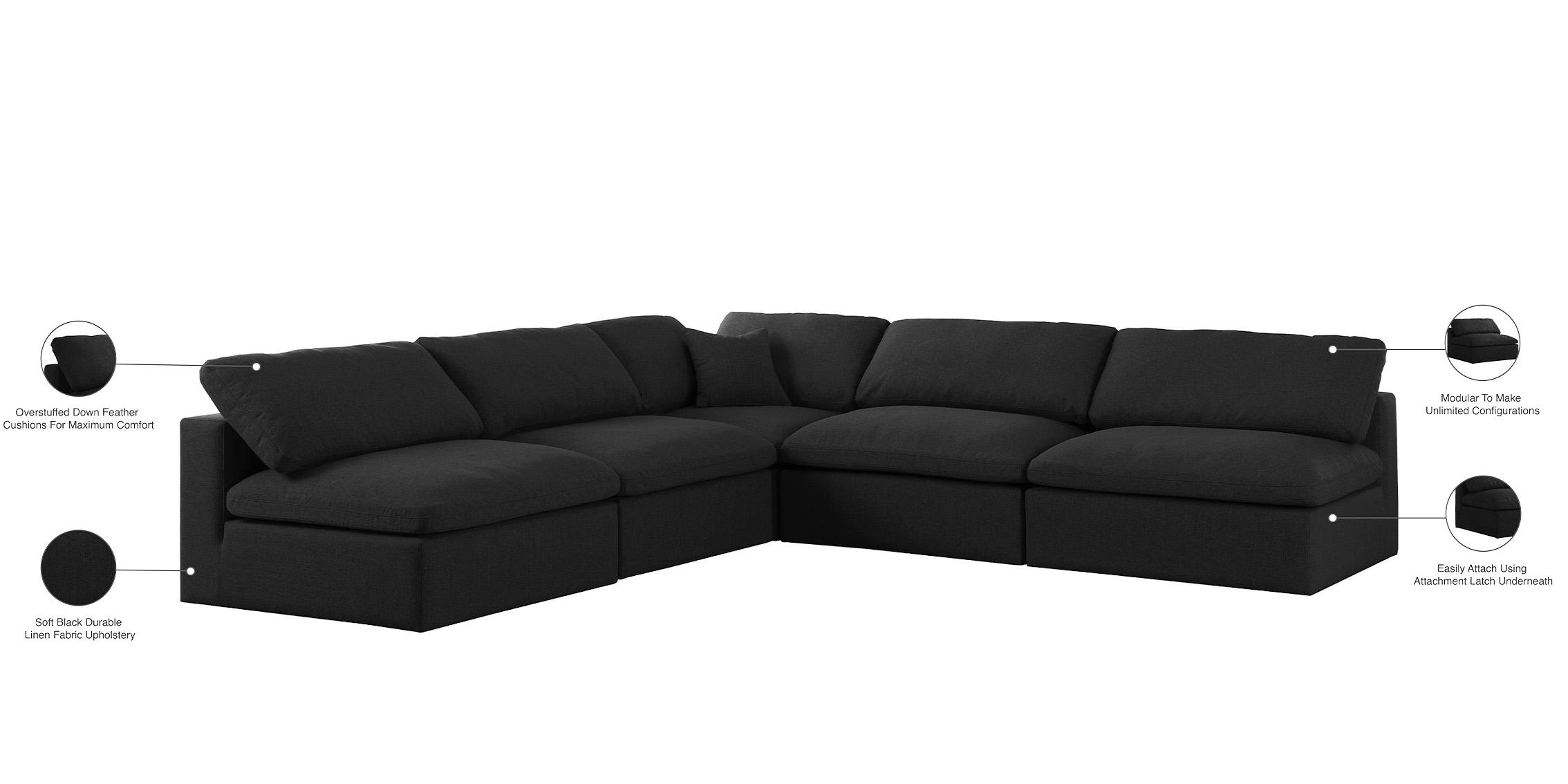 

        
Meridian Furniture SERENE 601Black-Sec5B Modular Sectional Black Linen 094308256986
