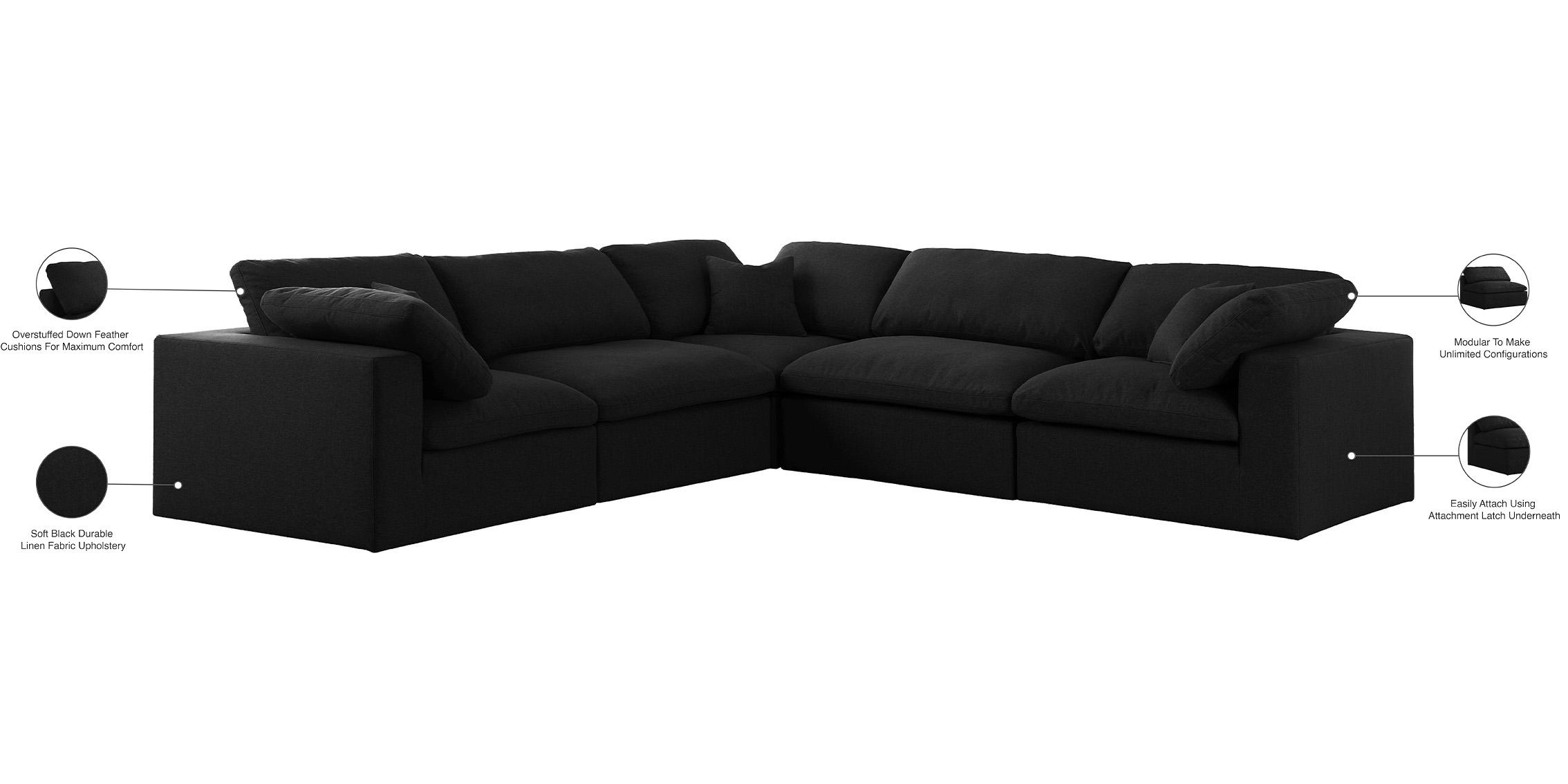 

        
Meridian Furniture SERENE 601Black-Sec5C Modular Sectional Black Linen 094308256993
