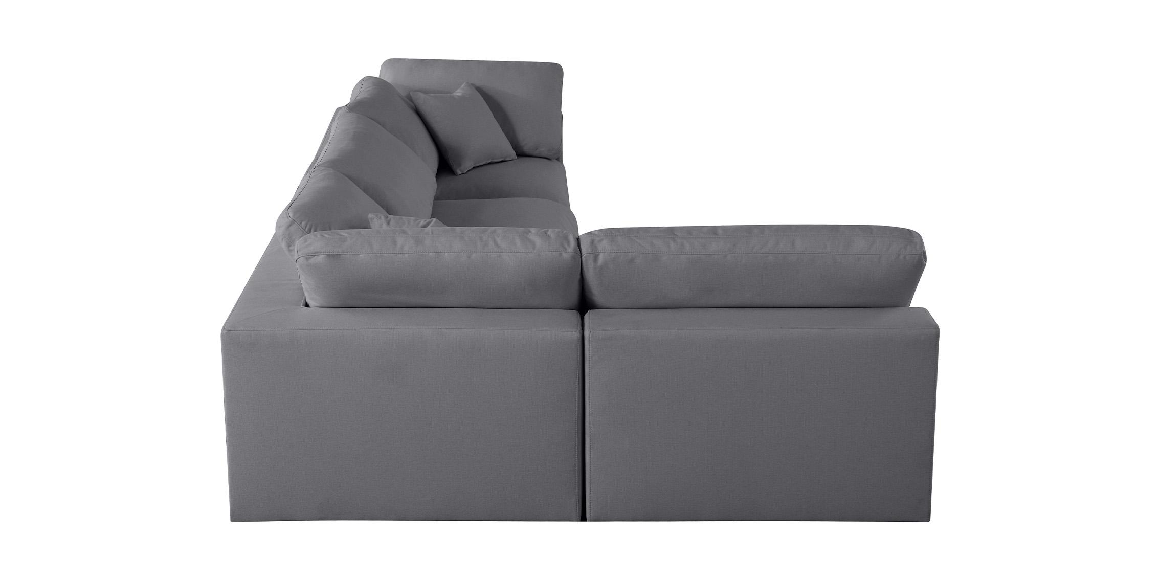 

    
 Order  Serene Grey Linen Textured Fabric Deluxe Comfort Modular Sectional Sec4B Meridian
