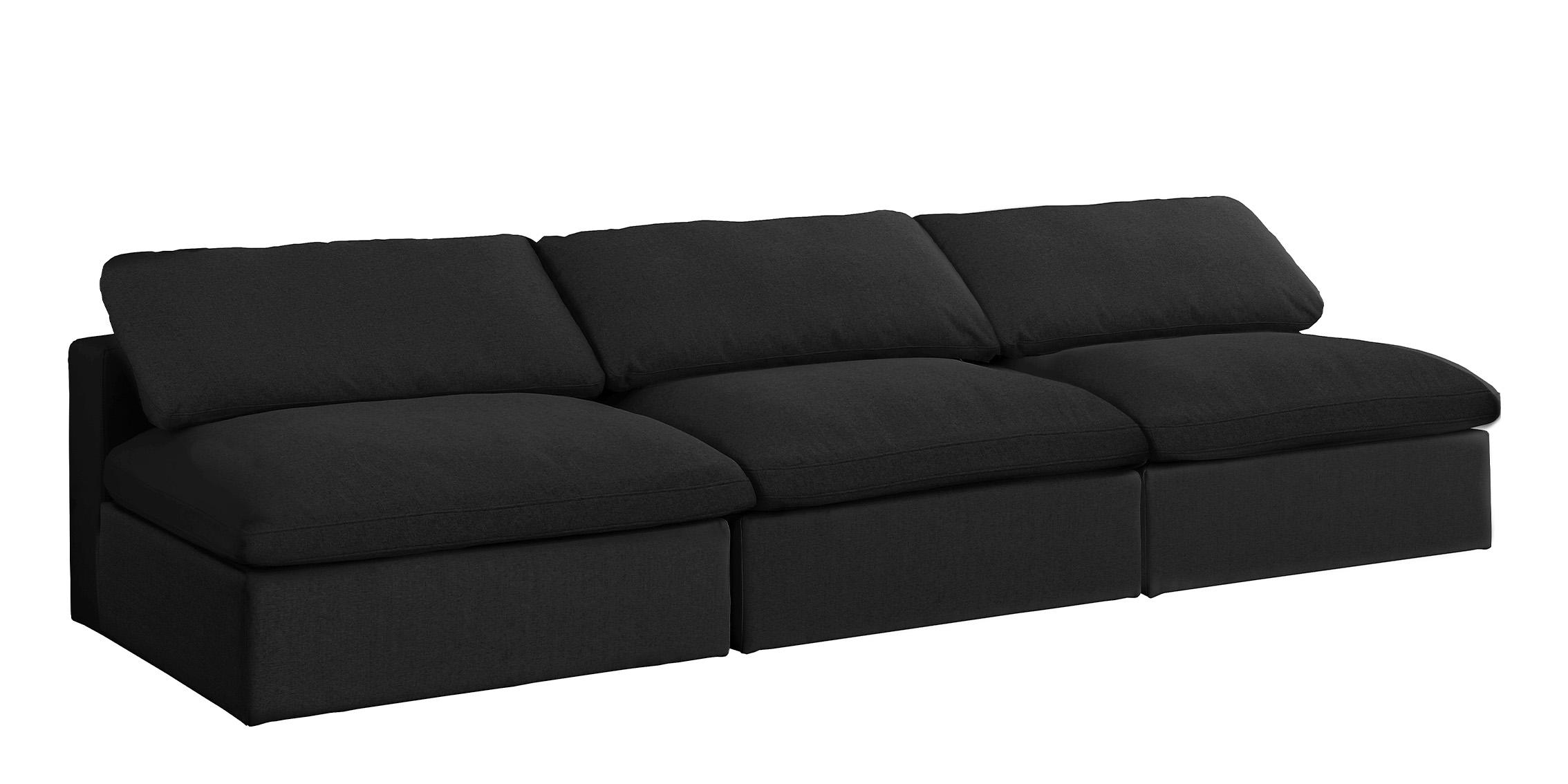 

    
Serene Black Linen Textured Fabric Deluxe Comfort Modular Armless Sofa S117 Meridian
