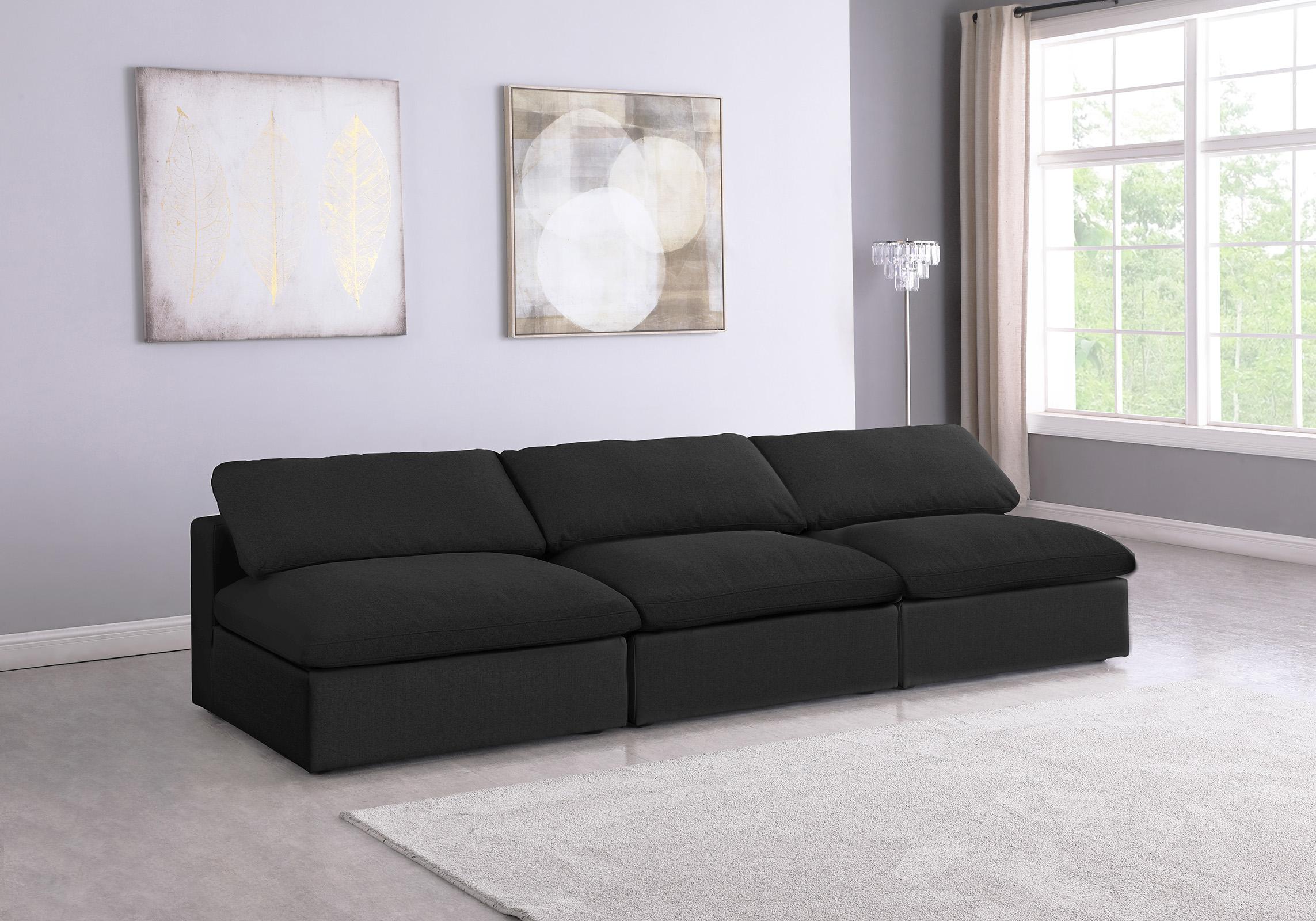 

    
Serene Black Linen Textured Fabric Deluxe Comfort Modular Armless Sofa S117 Meridian
