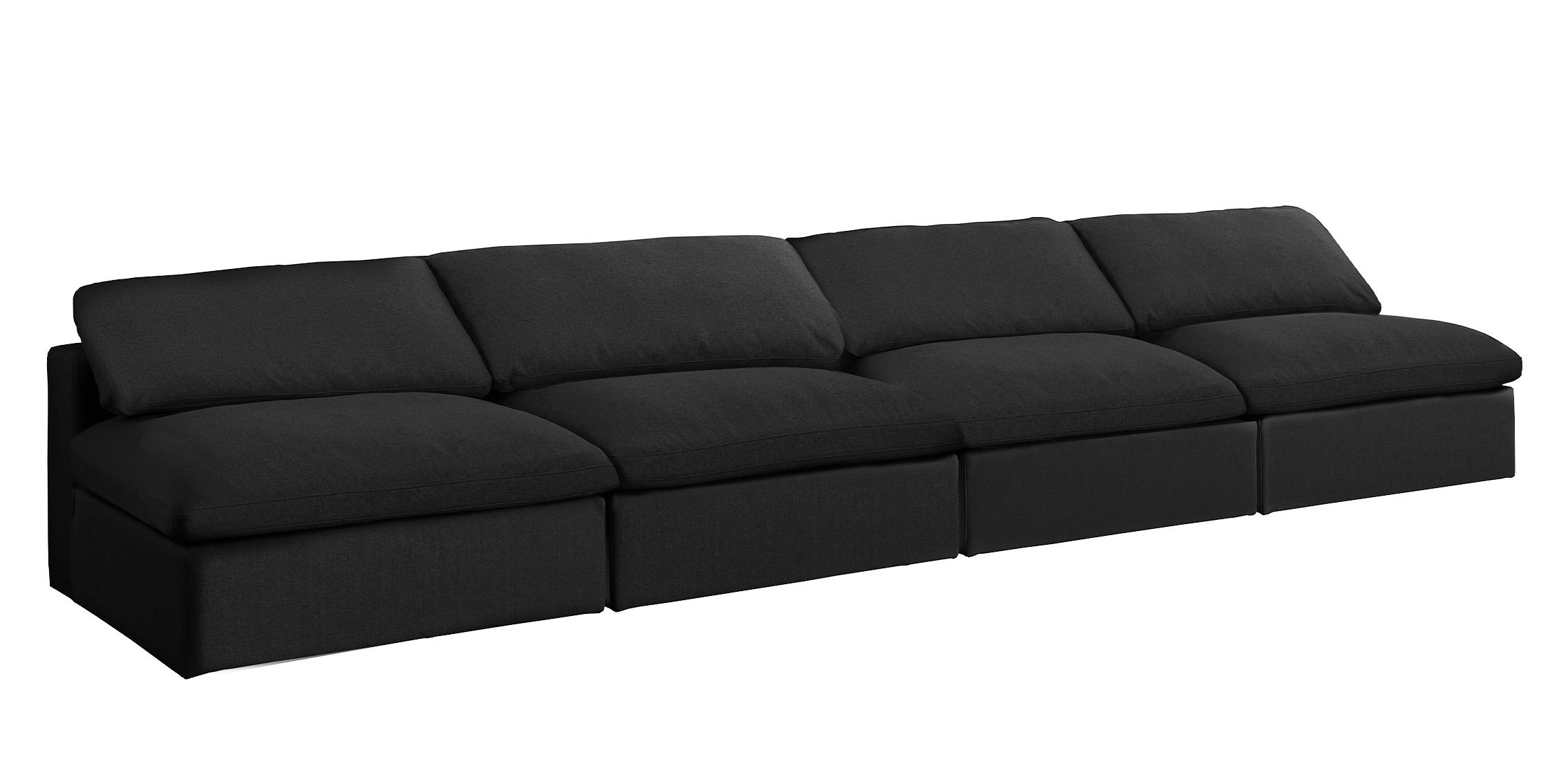 

    
Serene Black Linen Textured Fabric Deluxe Comfort Modular Armless Sofa S156 Meridian
