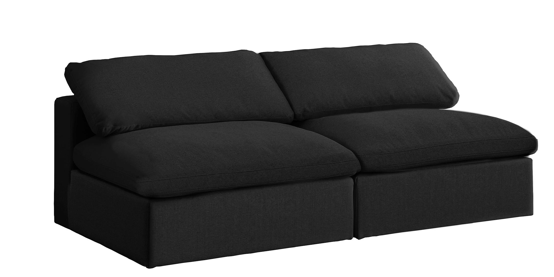 

    
Serene Black Linen Textured Fabric Deluxe Comfort Modular Armless Sofa S78 Meridian
