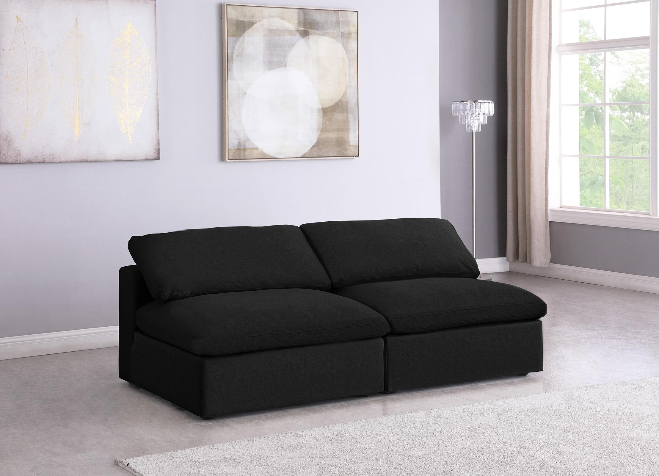 

    
Serene Black Linen Textured Fabric Deluxe Comfort Modular Armless Sofa S78 Meridian
