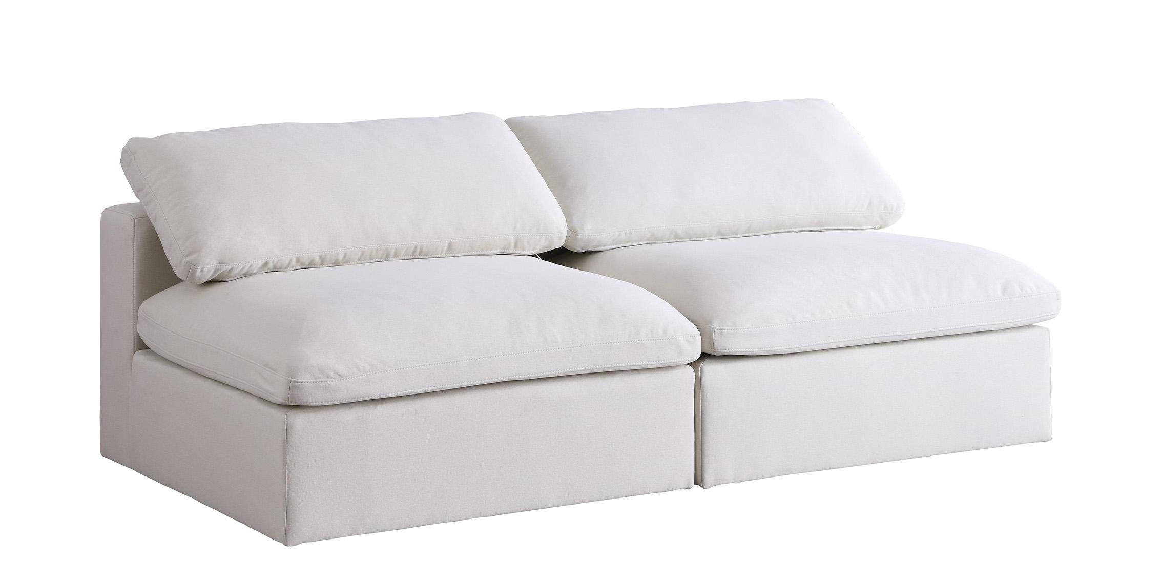 

    
Serene Cream Linen Textured Fabric Deluxe Comfort Modular Armless Sofa S78 Meridian
