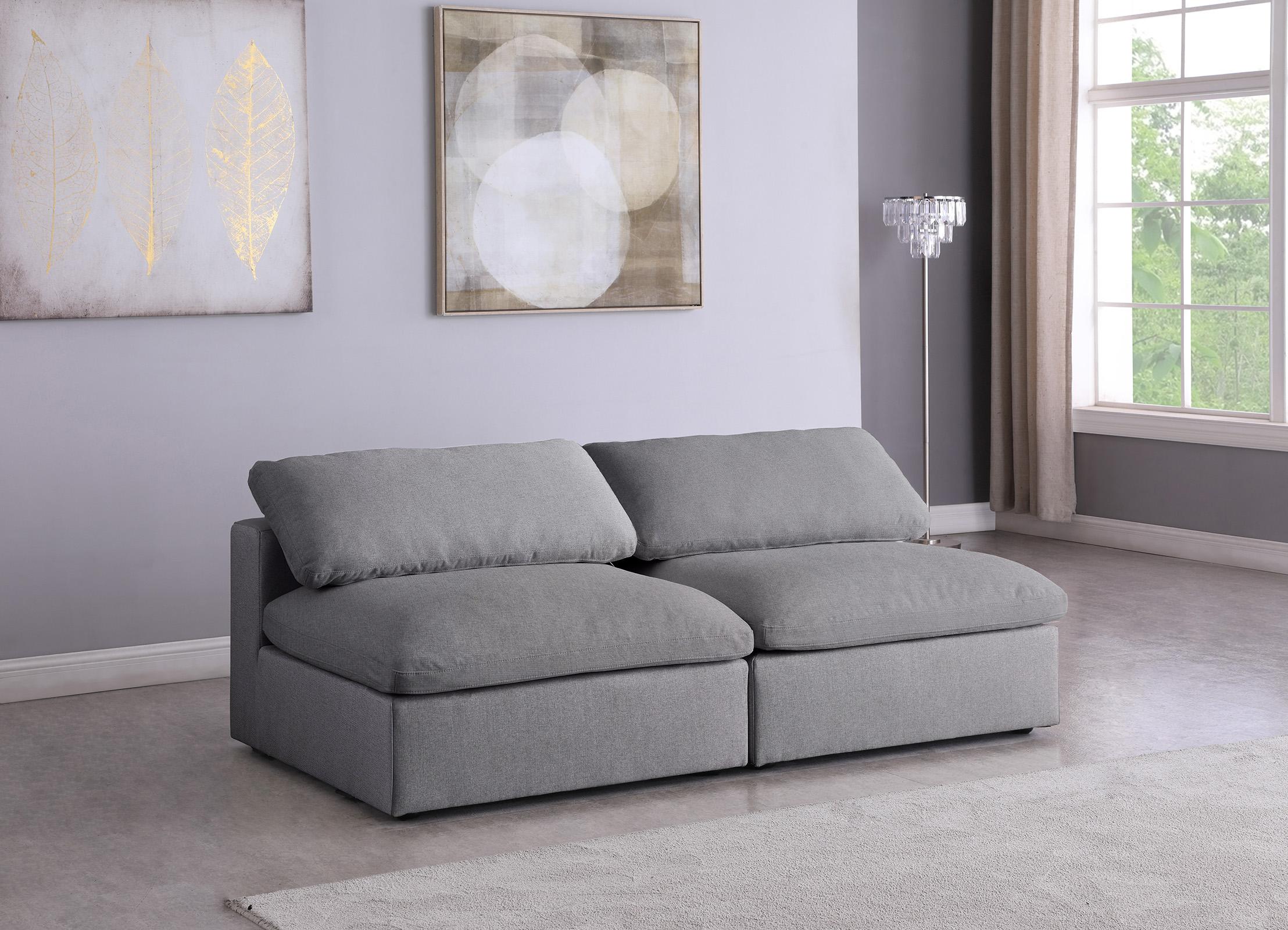 

    
Serene Grey Linen Textured Fabric Deluxe Comfort Modular Armless Sofa S78 Meridian
