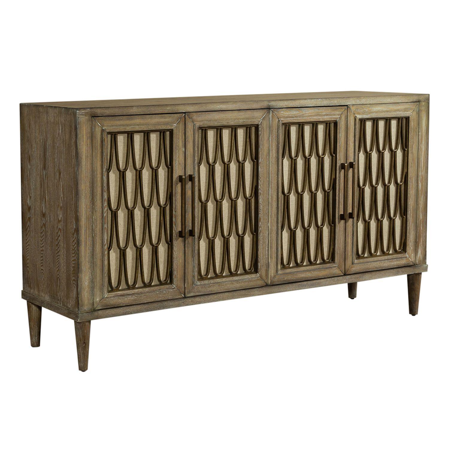 

    
Driftwood Finish 4 Door Accent Cabinet  Devonshire Liberty Furniture
