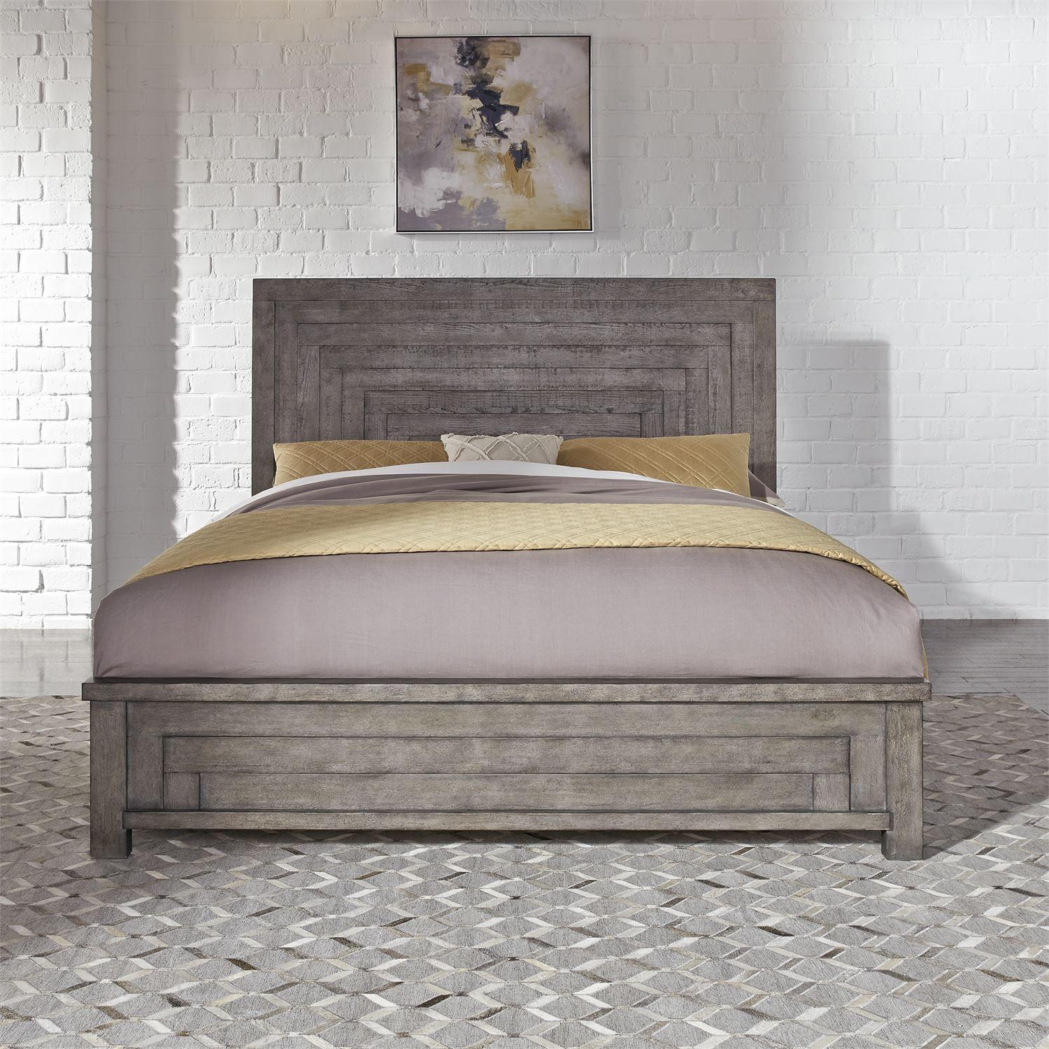 Farmhouse Panel Bed Modern Farmhouse  (406-BR) Panel Bed 406-BR-CPB in Gray 