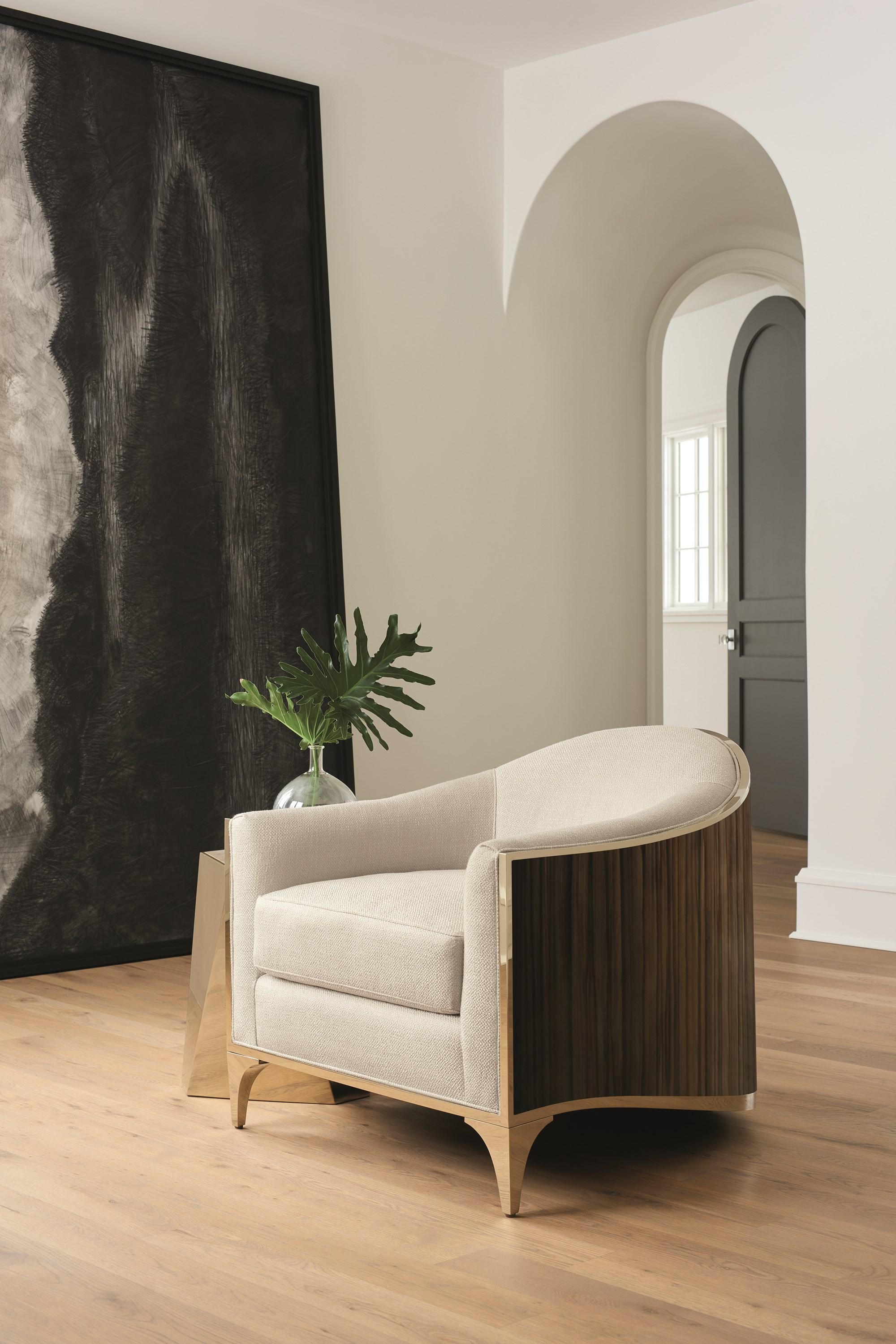 

    
Ebony Finish & Ivory Fabric Barrel Form THE SVELTE CHAIR by Caracole
