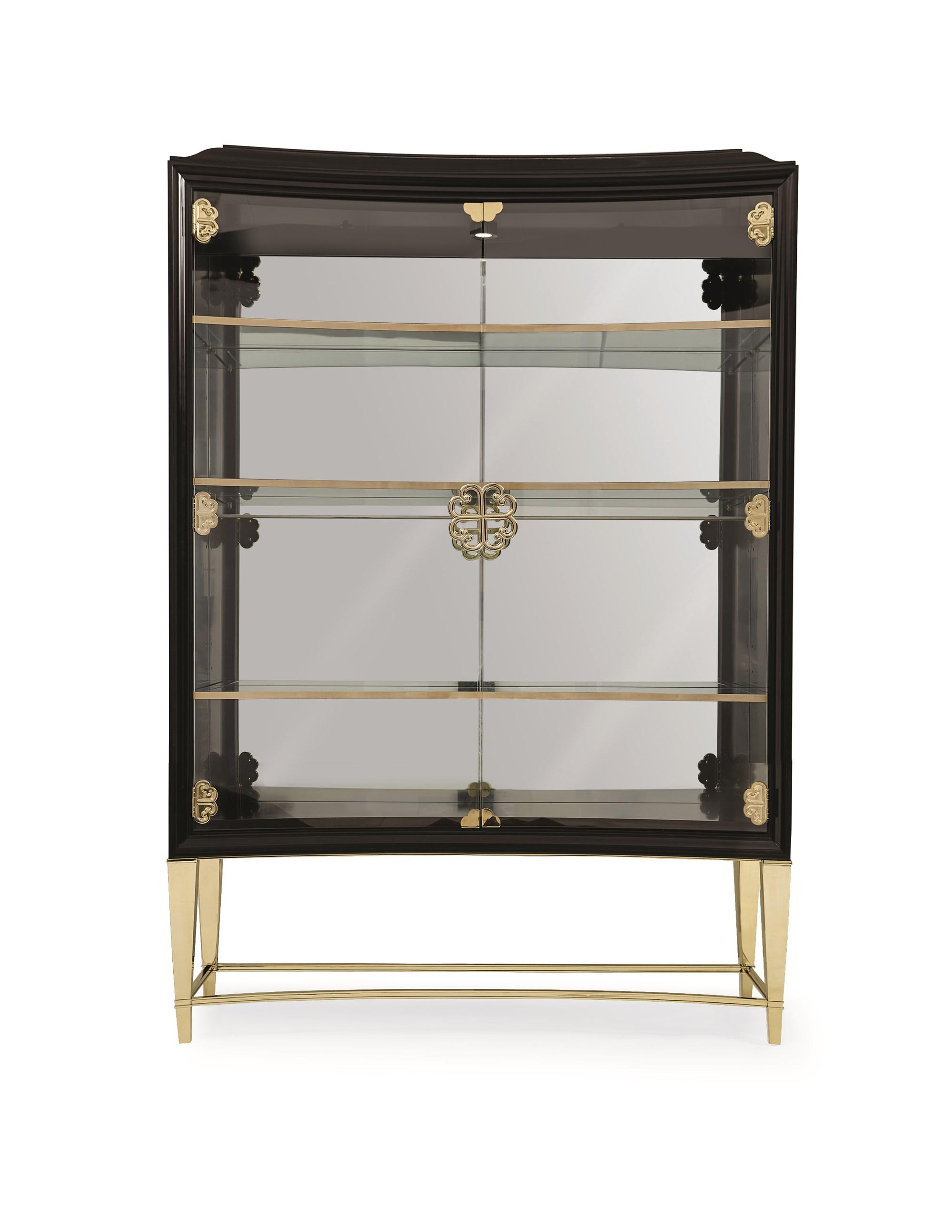 

    
Caracole THE CONNOISSEURS DISPLAY CABINET China Cabinet Ebony/Gold SIG-416-221
