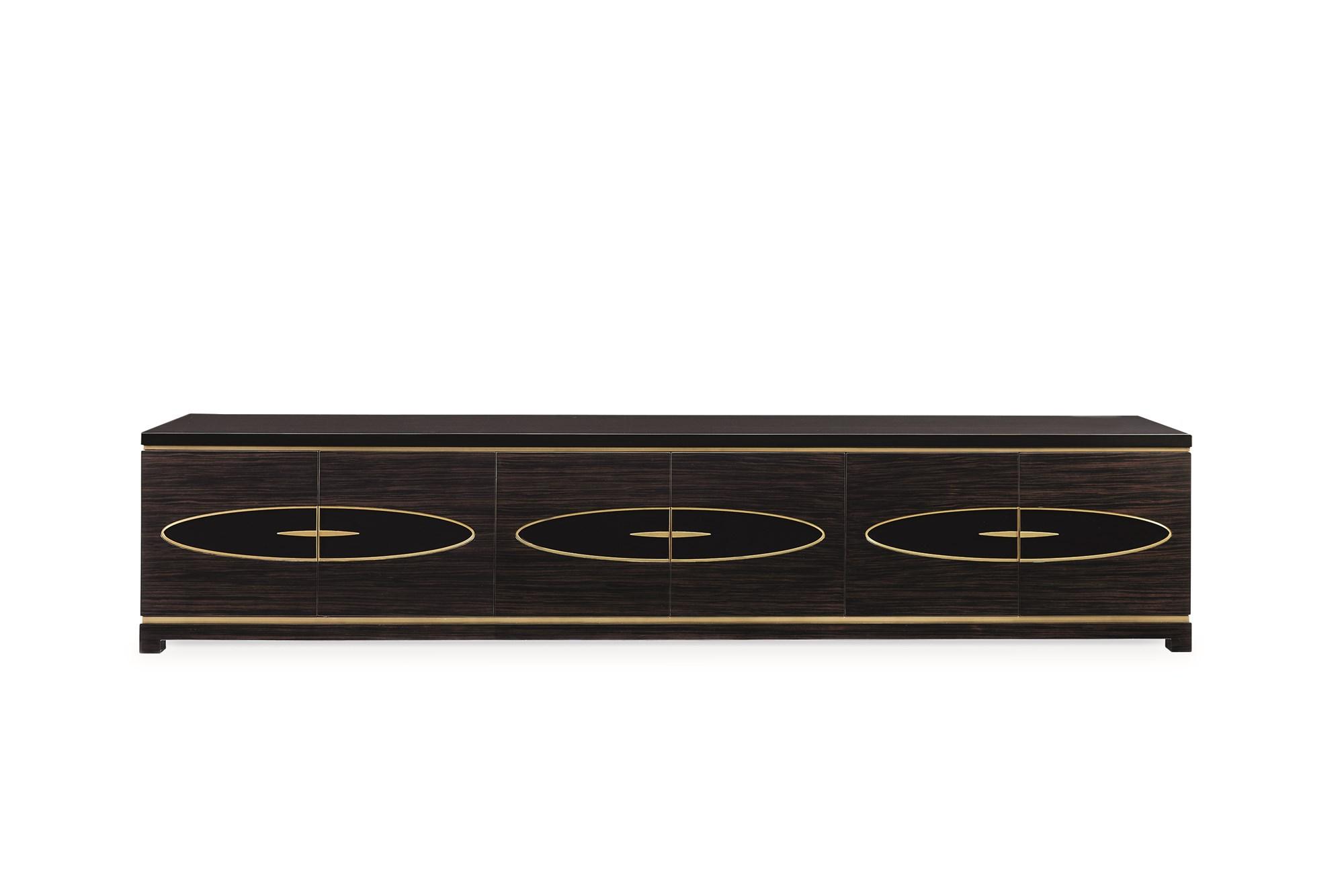 

    
Ebony & Urban Brass THE METROPOLIS ENTERTAINMENT CONSOLE by Caracole
