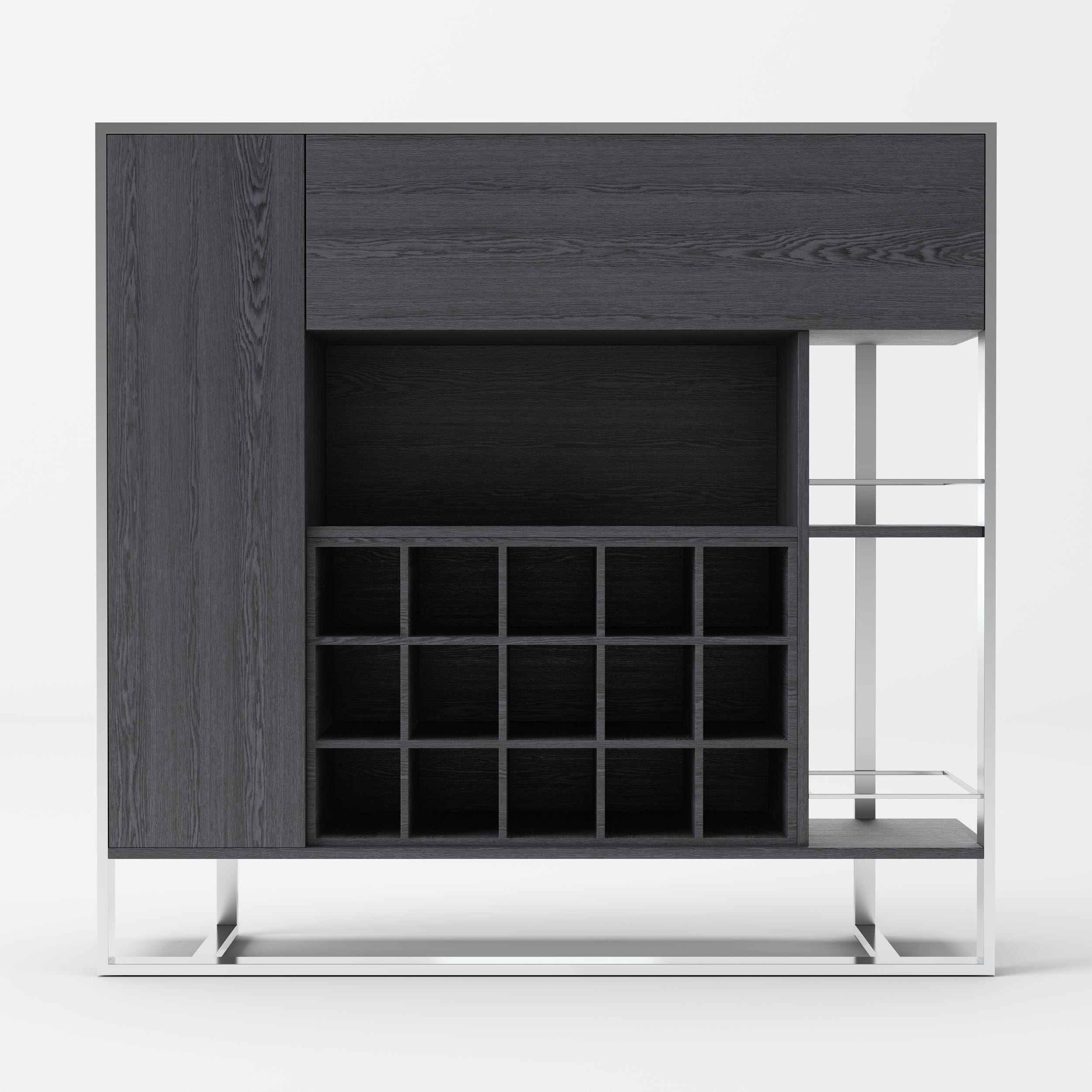 

    
Elm Grey & Stainless Steel Wine Cabinet by VIG Modrest Fauna
