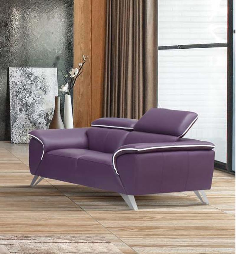 

    
ESF 1513 Purple Italian Half Leather Living Room Loveseat and Chair Set 2 Pcs
