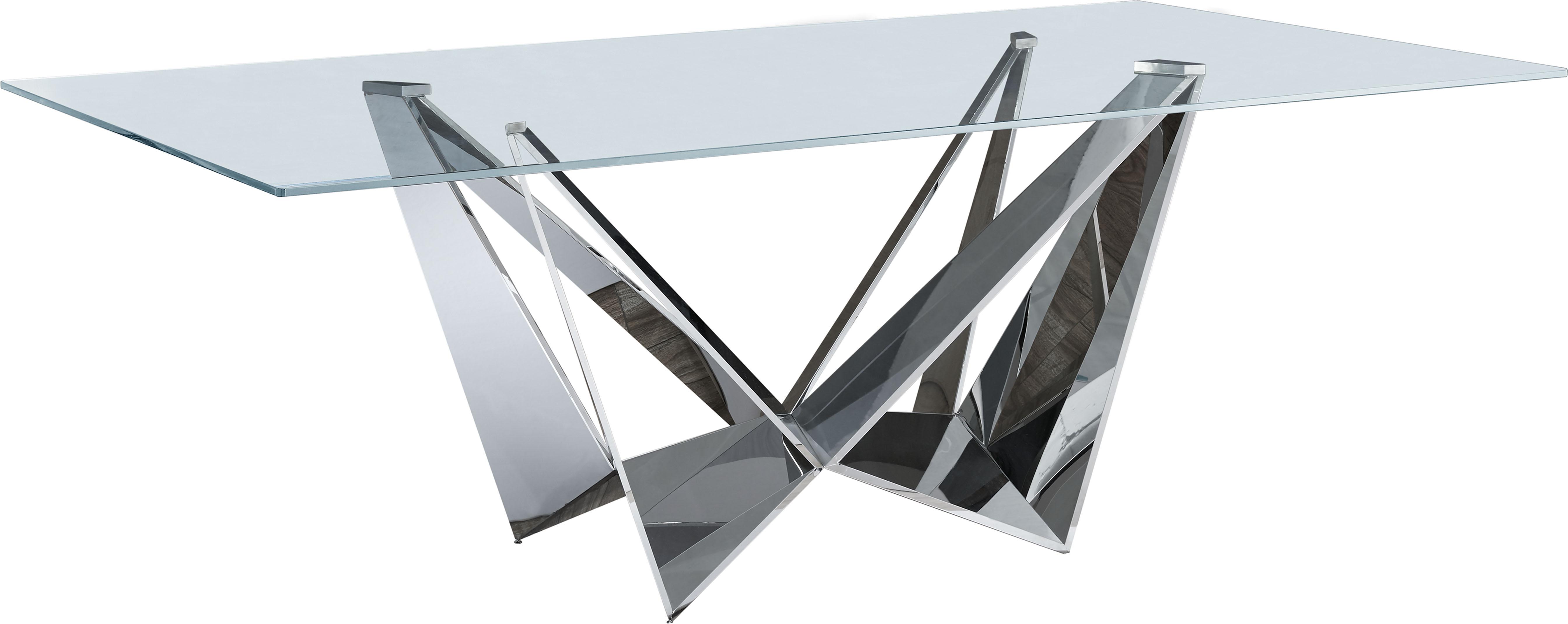 

    
Dining Table Stainless Steel w/Glass Top Modern Made In Italy ESF 2061DT
