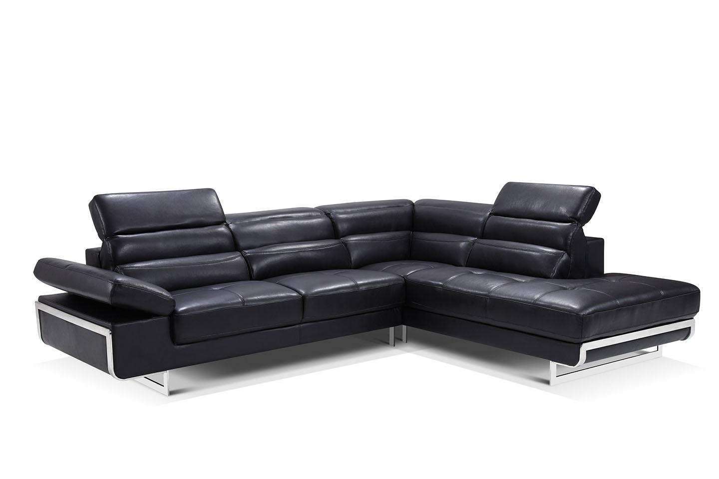 

                    
ESF 2347 Sectional Sofa Black Leather Purchase 
