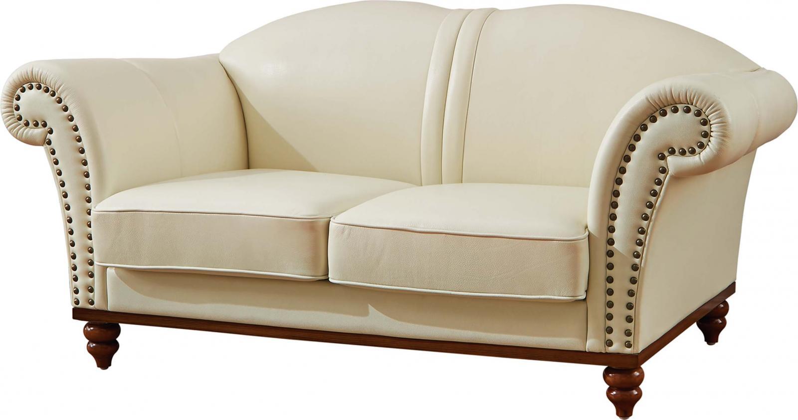 

    
ESF 2601 Ivory Modern Italian Leather Living Room Loveseat Made In Italy
