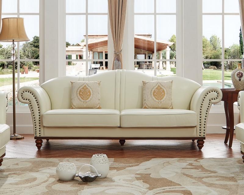 

    
ESF 2601 Ivory Modern Italian Leather Living Room Sofa Made In Italy
