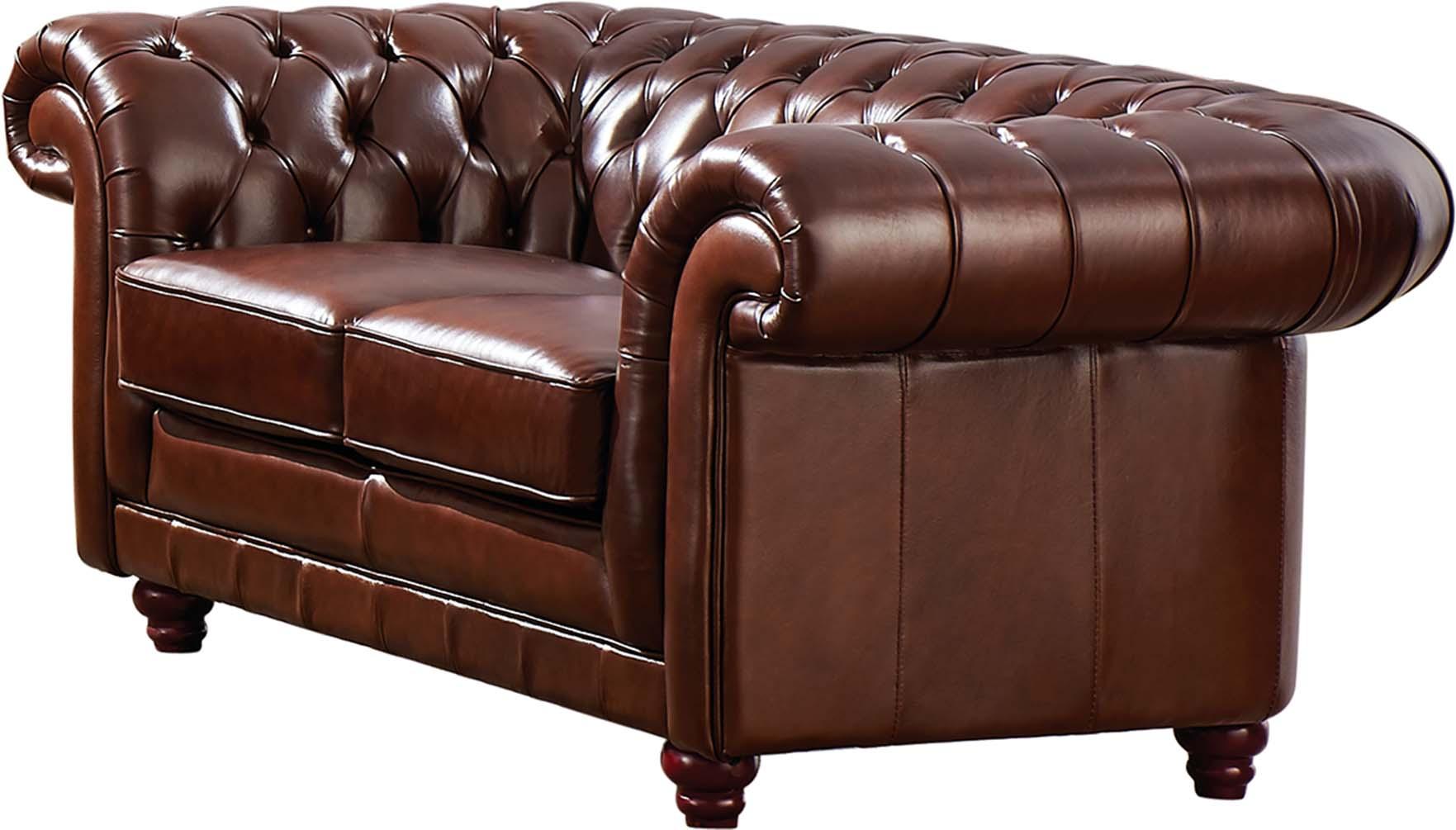

    
ESF 288 Luxury Chocolate Italian Leather Chesterfield Sofa Set 3Pcs Contemporary
