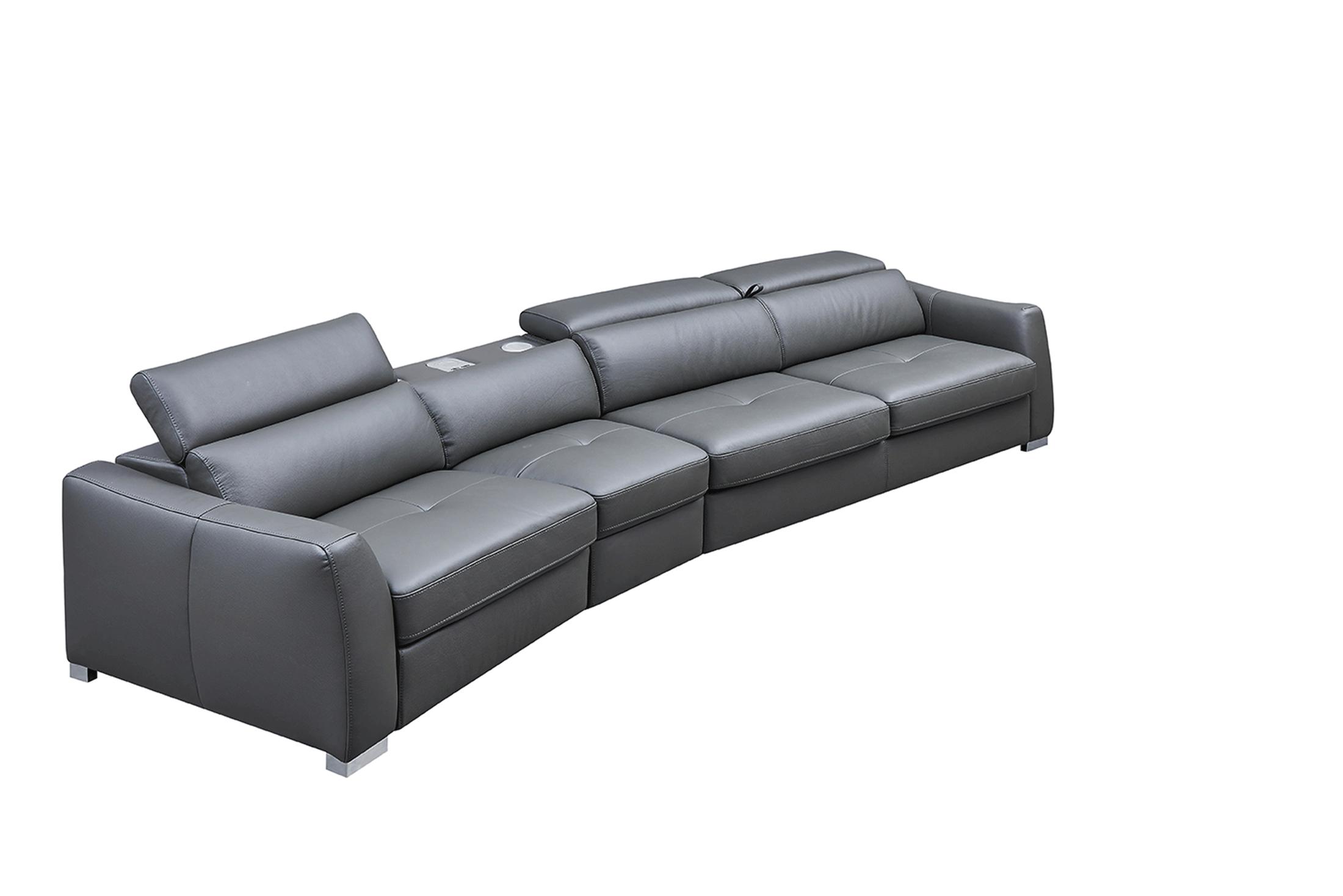 

    
 Shop  Dark Grey Sectional w/Bed and Electric Recliner LHC Contemporary ESF 312
