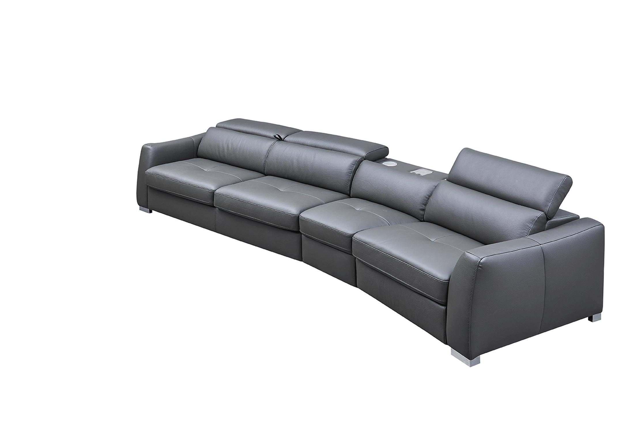 

    
 Shop  Dark Grey Sectional w/Bed and Electric Recliner RHC Contemporary ESF 312
