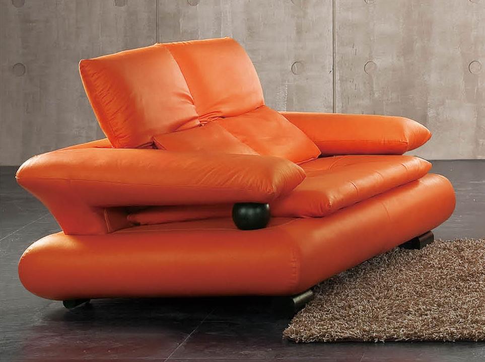 

    
Orange Italian Leather Living Room Sofa Set 2Pcs Contemporary ESF 410
