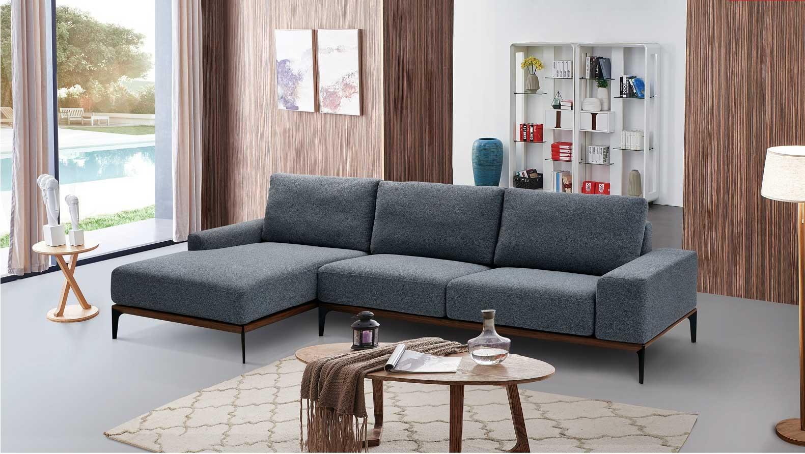 

    
ESF 709 Modern Blue Grey Fabric Sectional Sofa Left Hand Chase Contemporary

