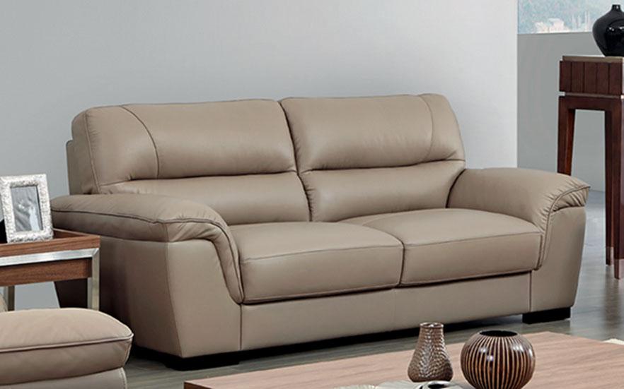

    
ESF 8052 Modern Beige Italian Leather Living Room Sofa Loveseat & Chair Set 3Pcs
