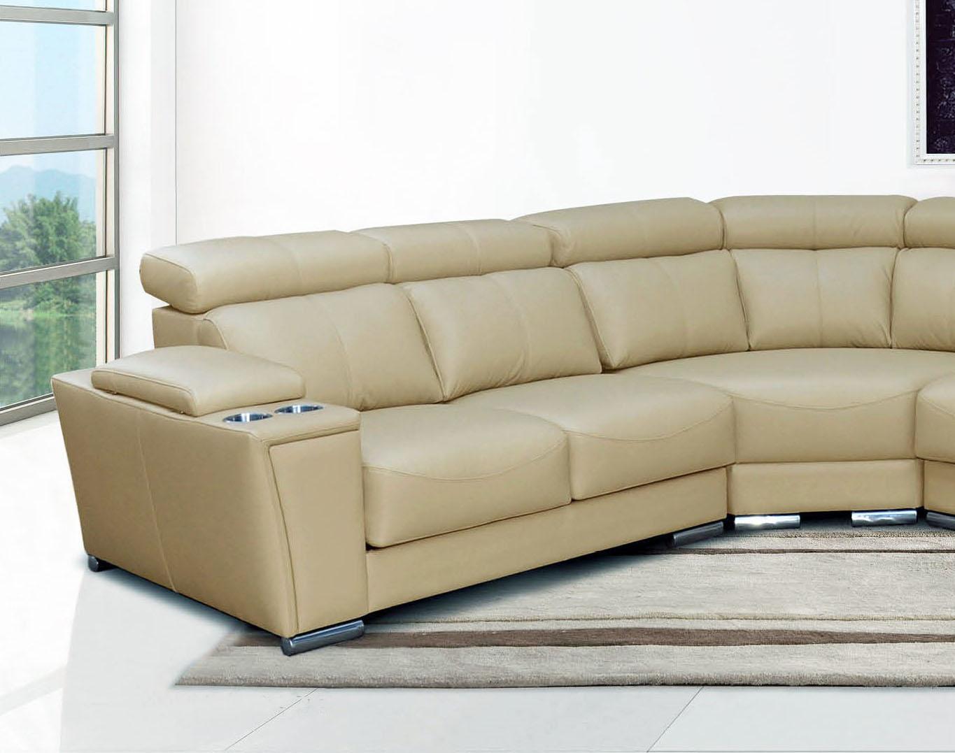 

    
Beige Top Grain Leather Sectional Sofa w/Sliding Seats Right Hand Chase ESF 8312
