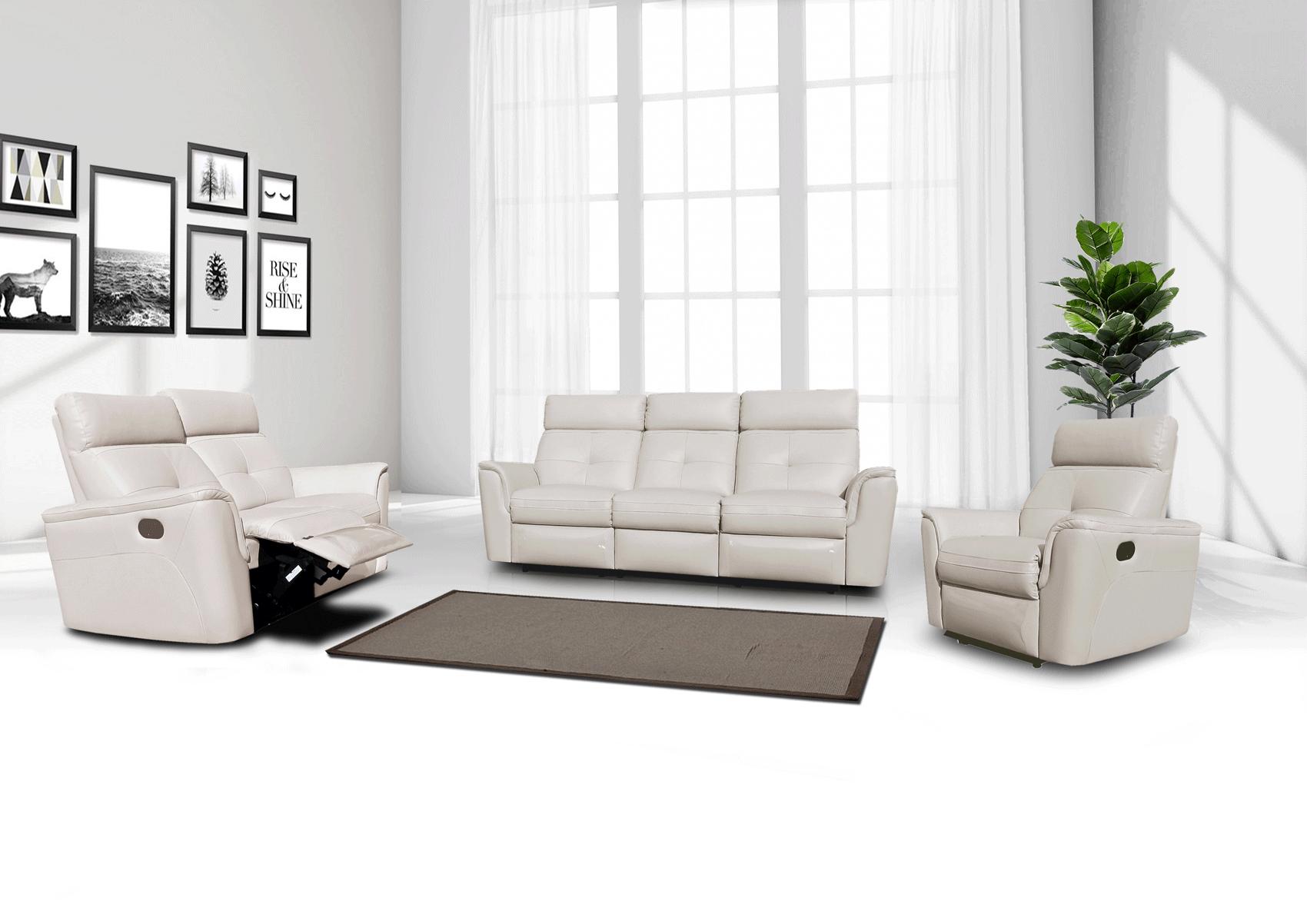 

    
White Italian Leather Manual Recliner Sofa Set 3 Pcs Contemporary ESF 8501
