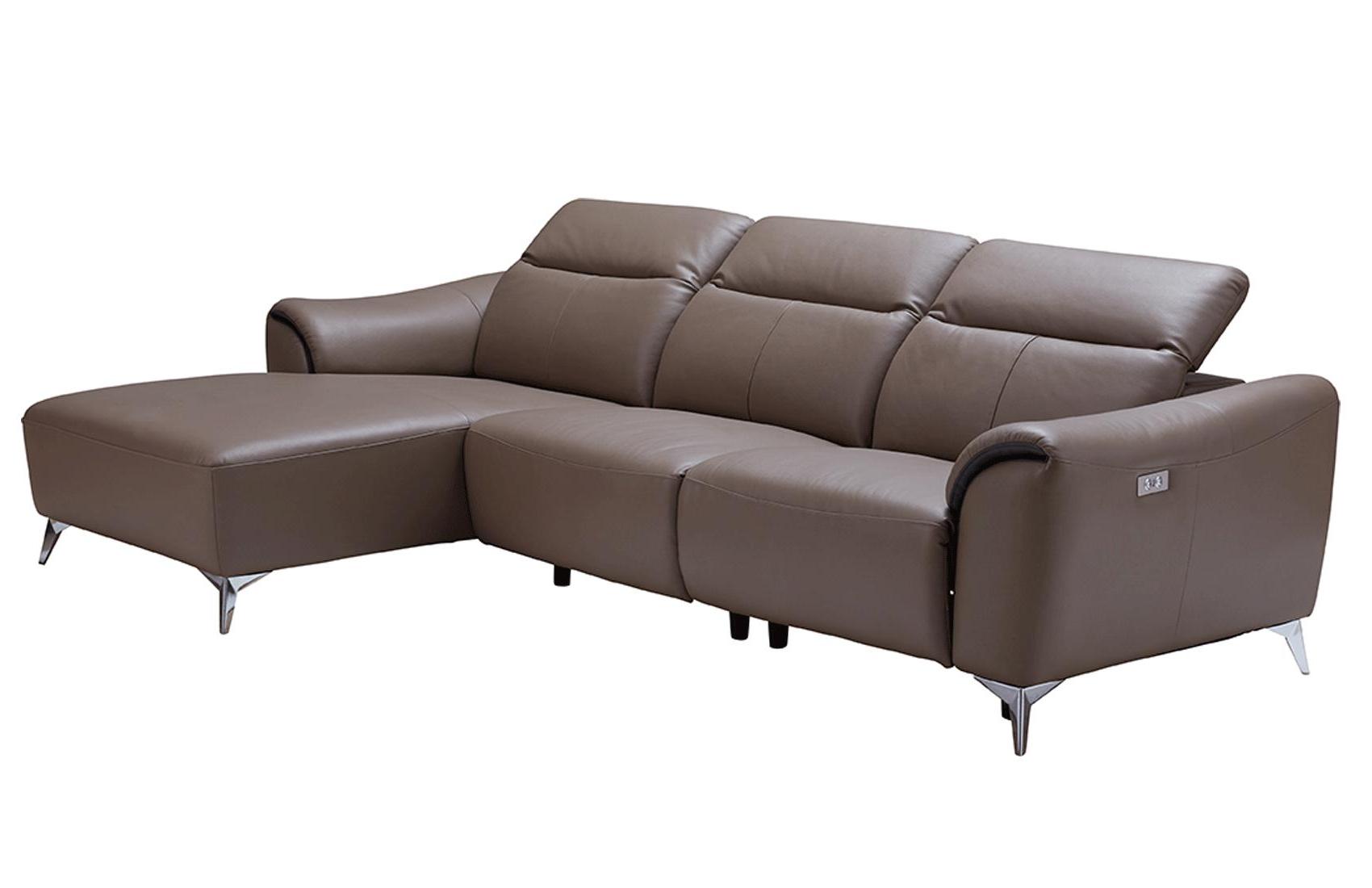 

    
Brown Top-grain Leather Electric Recliner Sectional Sofa Left Modern ESF 950
