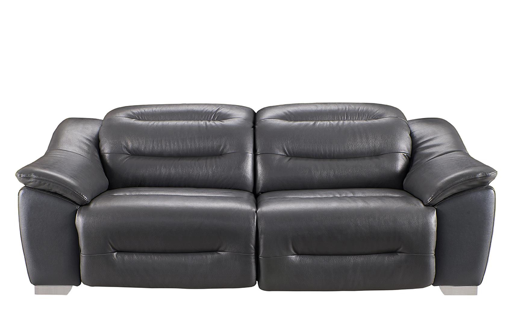 Contemporary, Modern Reclining Sofa 972 ESF-972-Sofa in Dark Gray Top-grain Leather
