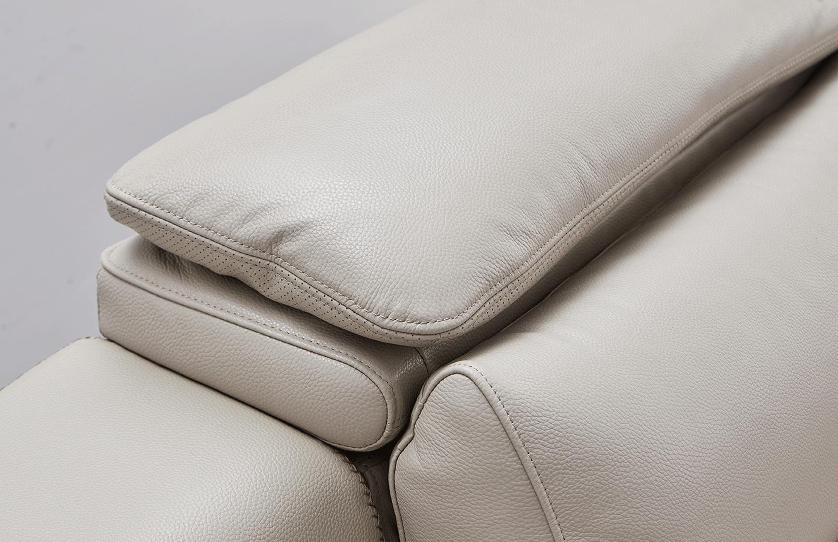 

    
ESF-973-Set-3 Light Grey Top-Grain Leather Sofa Set 3Pcs W/ Adjustable Headrests Contemporary ESF 973

