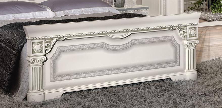

                    
Buy Glossy White Silver Finish King Bed Traditional Made in Italy ESF Aida
