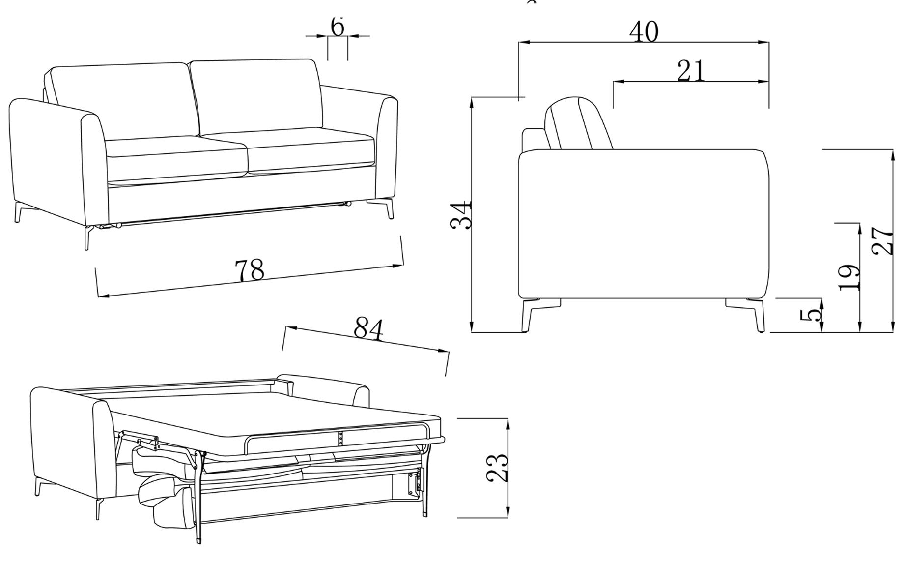 

                    
Buy Light Grey Fabric Sofa Bed Set 3Pcs Contemporary ESF Alex
