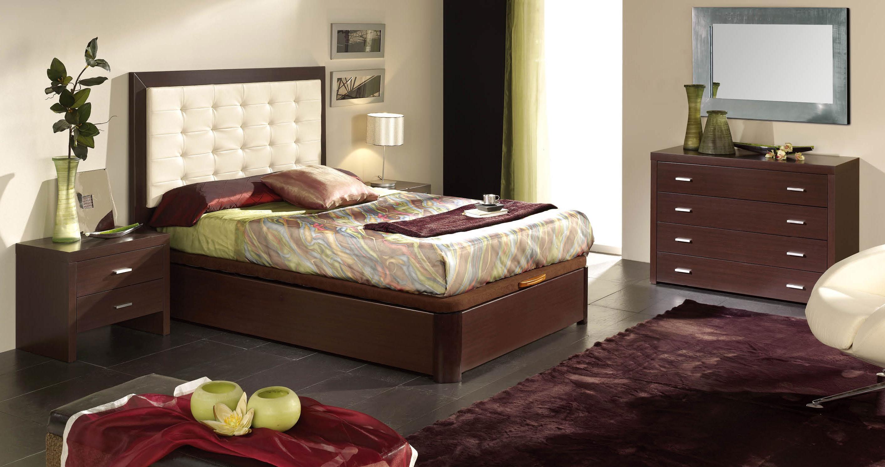 

    
ESF Alicante 515 Wenge Full Storage Bedroom Set 5 Contemporary Made in Spain
