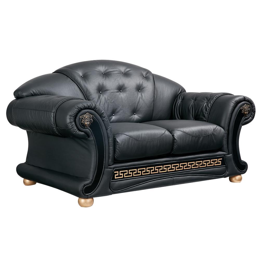

    
ESF-Apolo Black-4PC ESF Sofa Loveseat Chair and Coffee Table
