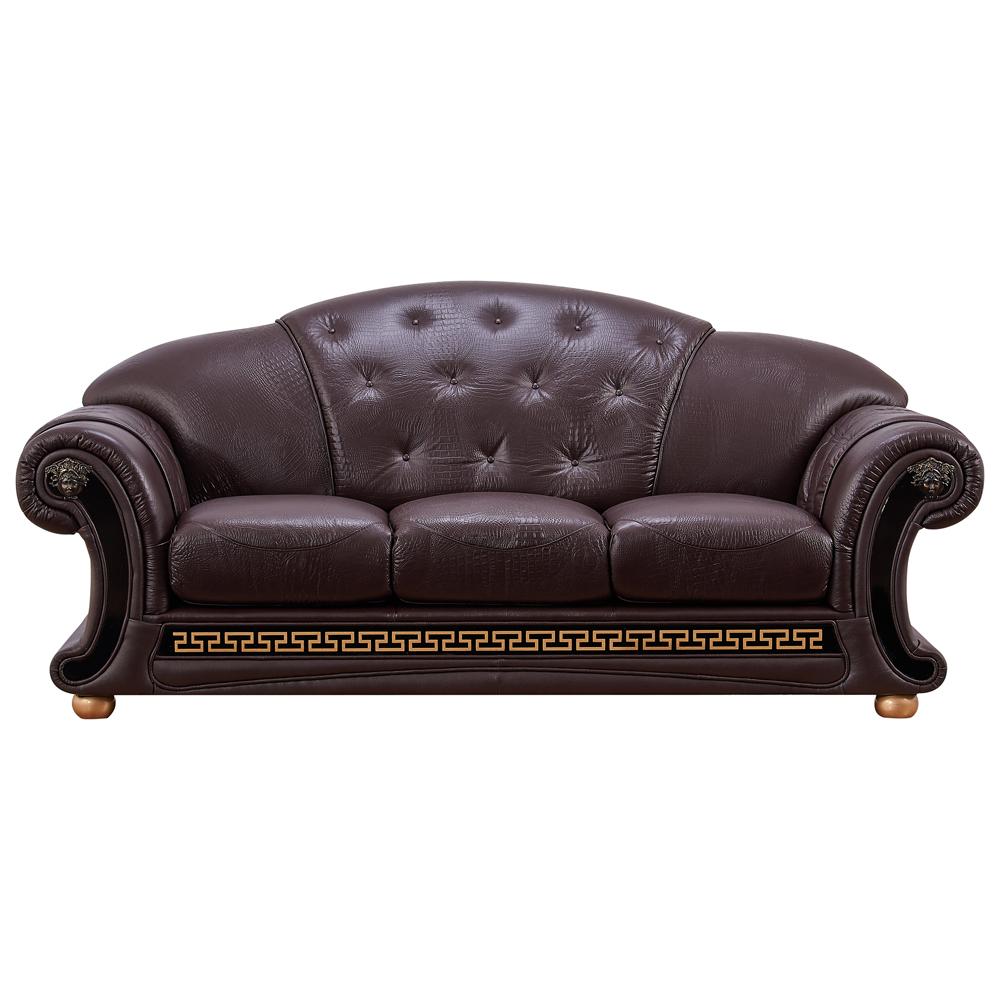 Traditional Sofa Apolo ESF-Apolo Brown-Sofa in Dark Brown Leather