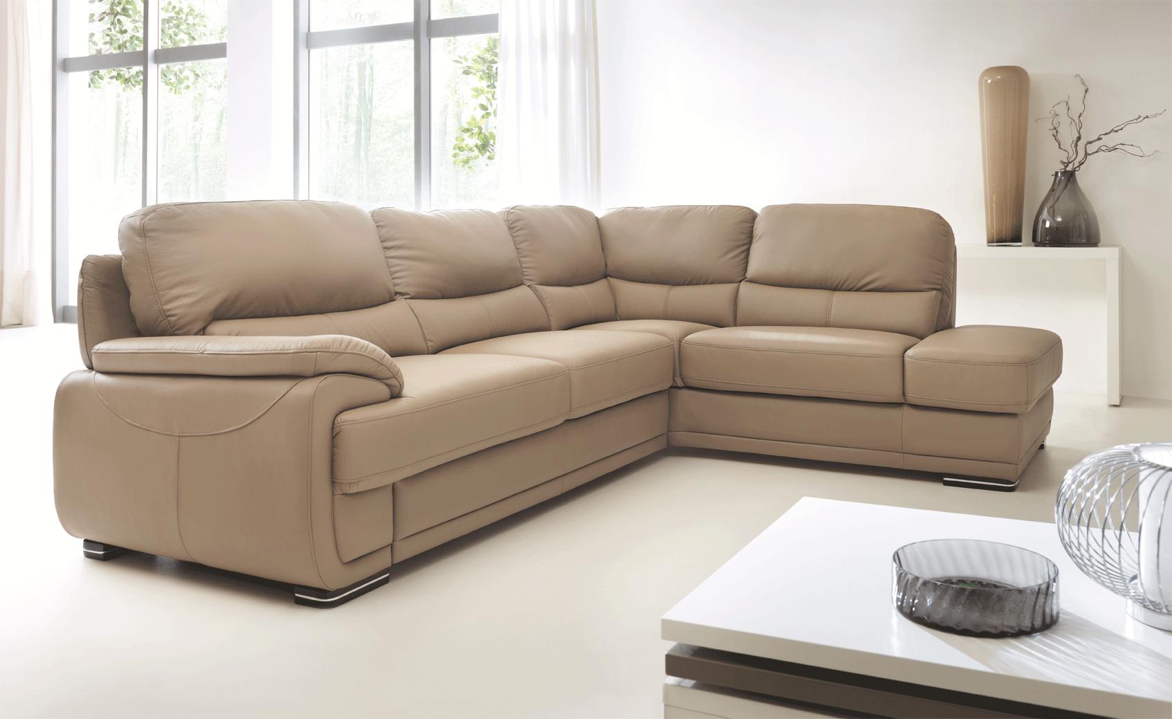 

    
Chic Beige Full Leather Sectional Sofa Bed w/Storage Modern Right ESF Argento

