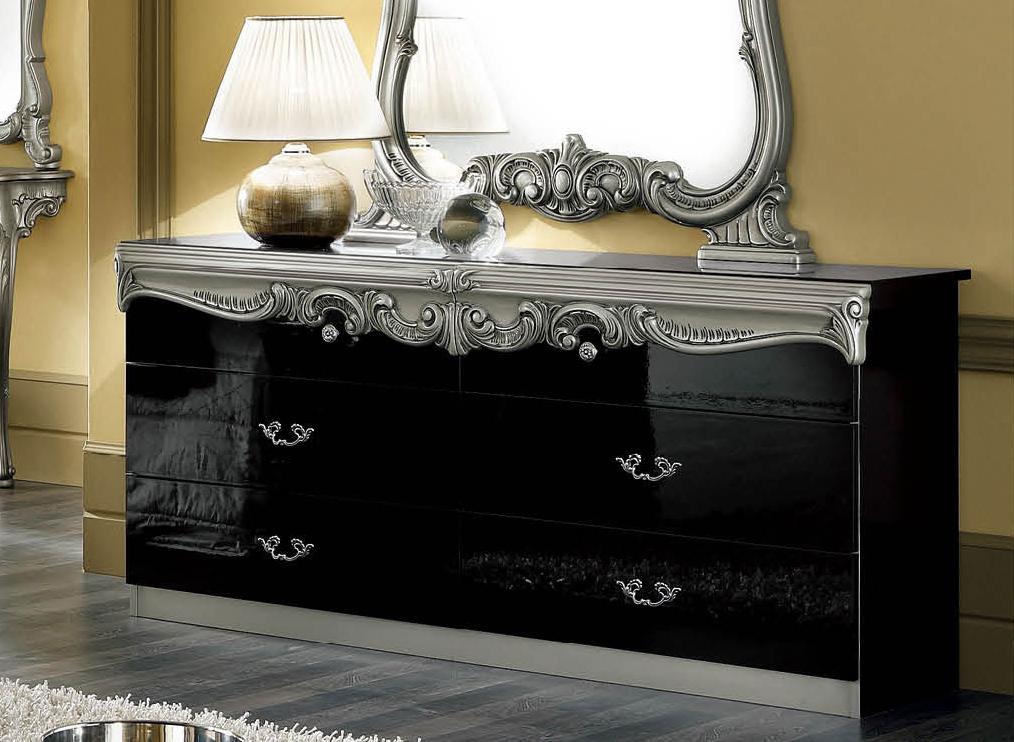 

    
ESF Barocco Black-Silver Panel Bedroom Set
