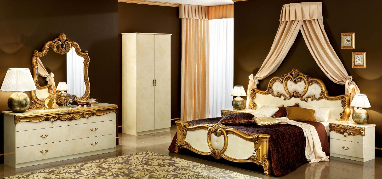 

    
ESF-Barocco-Ivory-Gold-Q-N-2PC Luxury Glossy Ivory Gold Queen Bedroom Set 2Pcs Classic Made in Italy ESF Barocco
