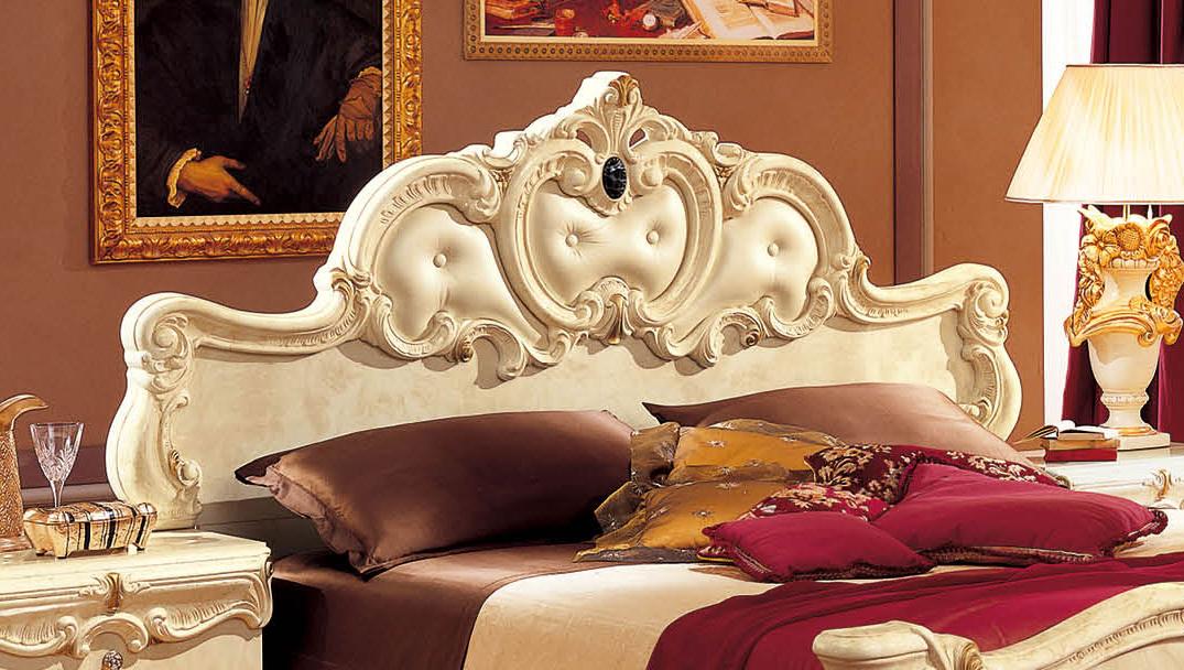 

    
 Order  Luxury Glossy Ivory Queen Bedroom Set 5Pcs Classic Made in Italy ESF Barocco
