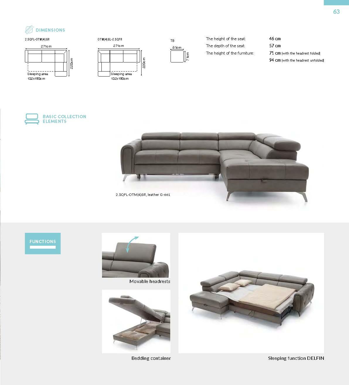 

    
CAMELIASECTIONALRIGH Grey Italian Genuine Leather Sectional Sofa Bed/Storage Modern Right ESF Camelia
