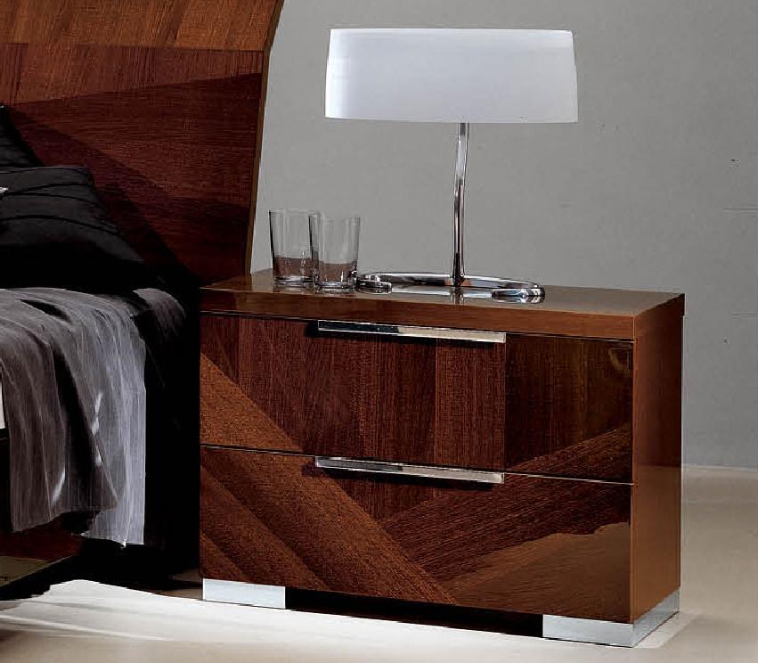 

    
ESF Capri Glossy Walnut King Bedroom Set 3Pcs Classic Contemporary Made In Italy

