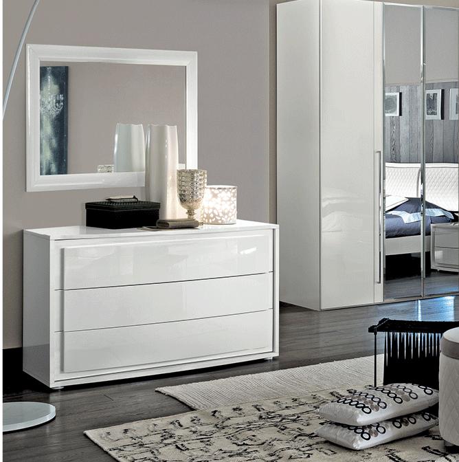 

    
ESF-Dama Bianca-EK-2NDM-5PC Glossy White Leather King Bedroom Set 5Pcs Modern Made In Italy ESF Dama Bianca
