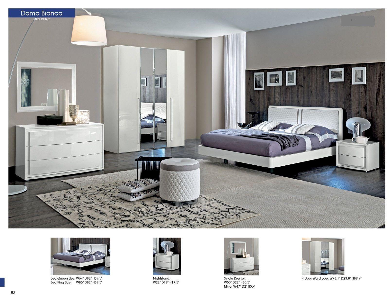 

                    
Buy Glossy White Leather Queen Bedroom Set 3Pcs Modern Made In Italy ESF Dama Bianca
