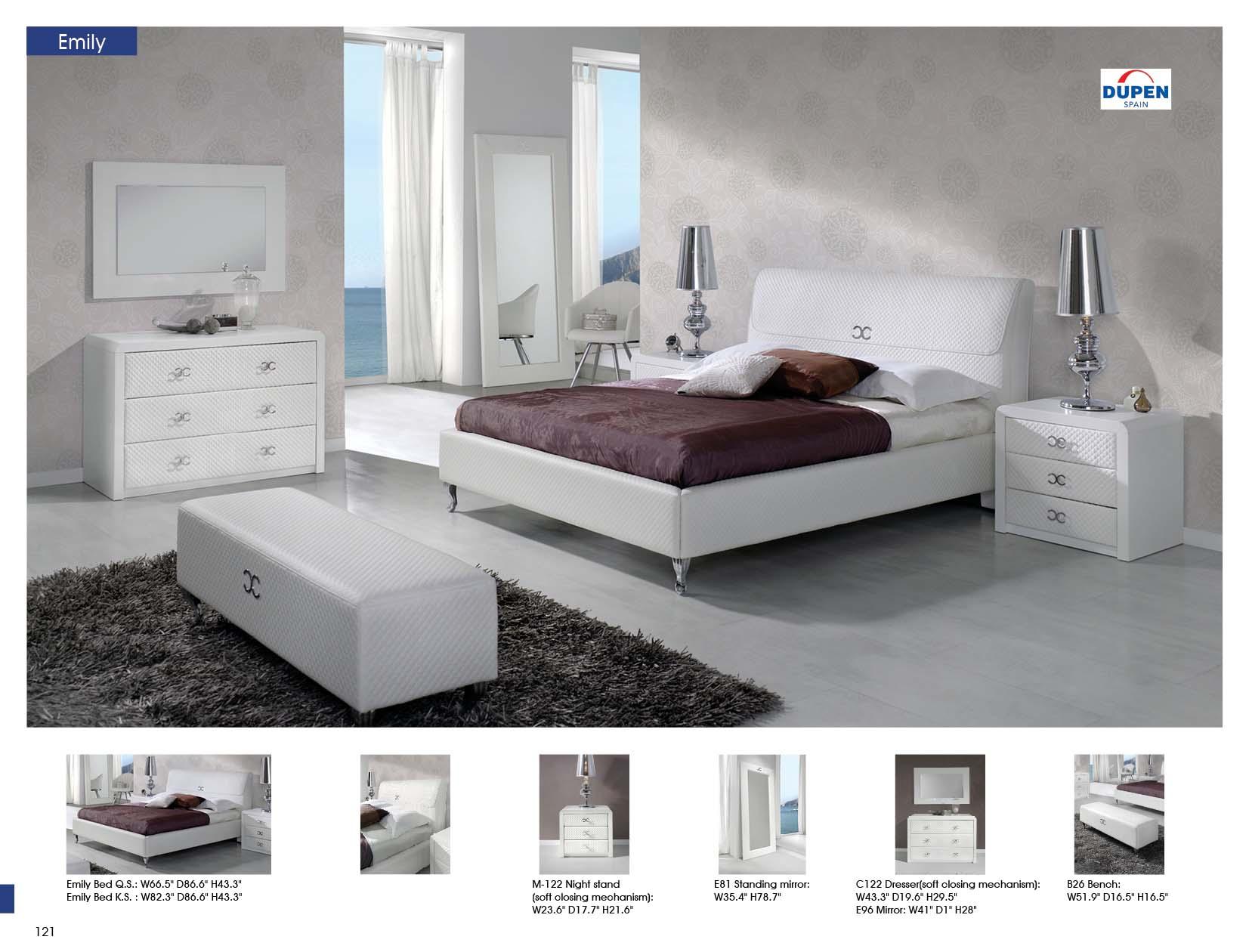 

    
ESF-Emily-EK-Set-3 ESF Emily 887 Pure White Eco Leather Eastern King Bedroom Set 3Pcs Made in Spain
