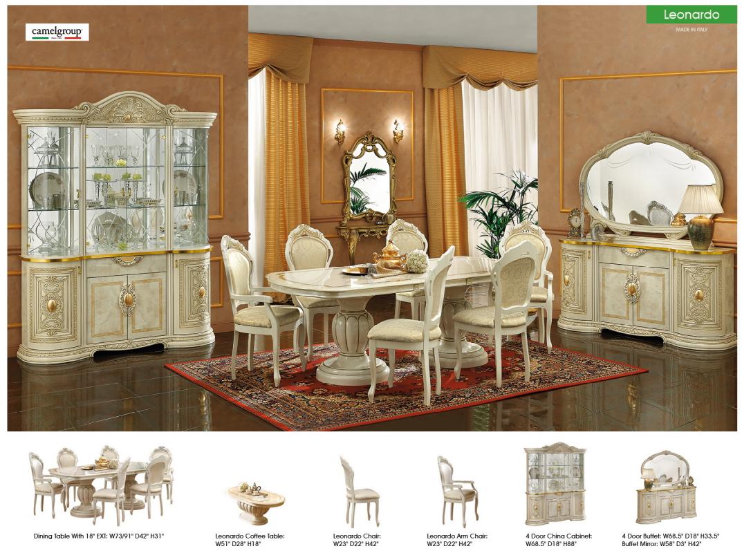 

                    
Buy Glossy Ivory Classic Dining Room Set 7Pcs Luxury Made in Italy ESF Leonardo
