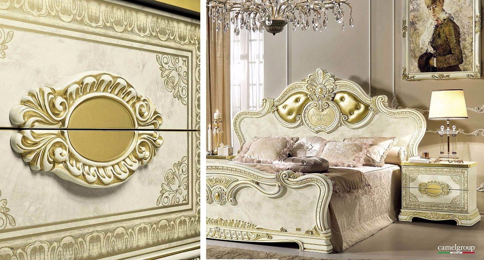 

    
Luxury Gold Ivory King Bedroom 3Pcs Classic Royalty Made in Italy ESF Leonardo

