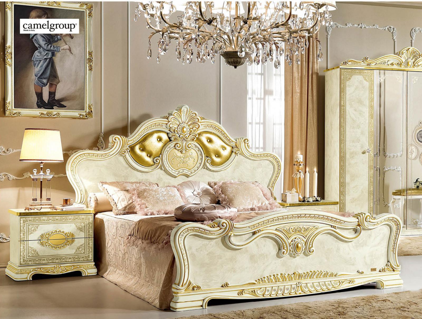 

    
Luxury Gold Ivory King Bedroom 3Pcs Classic Royalty Made in Italy ESF Leonardo
